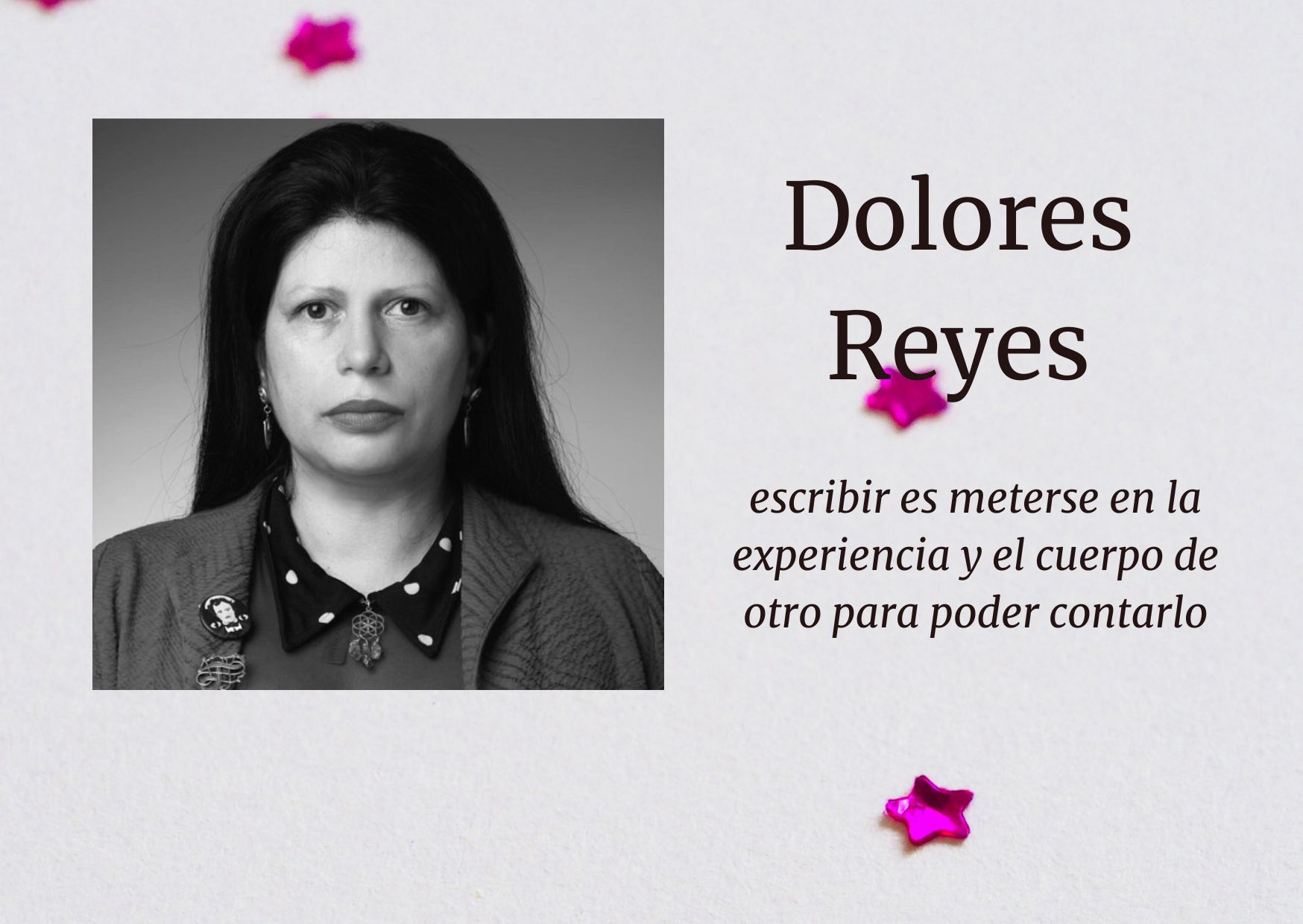 escribir en nombre de muchas, DOLORES REYES