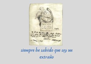 Un dibujo de 1934 de Cthulhu, la entidad cósmica central en el cuento seminal de Lovecraft, "La llamada de Cthulhu", publicado por primera vez en la revista pulp Weird Tales en 1928.