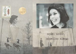 collague con fotografía de la escritora argentina Sara Gallardo. Libro de relatos El país del humo