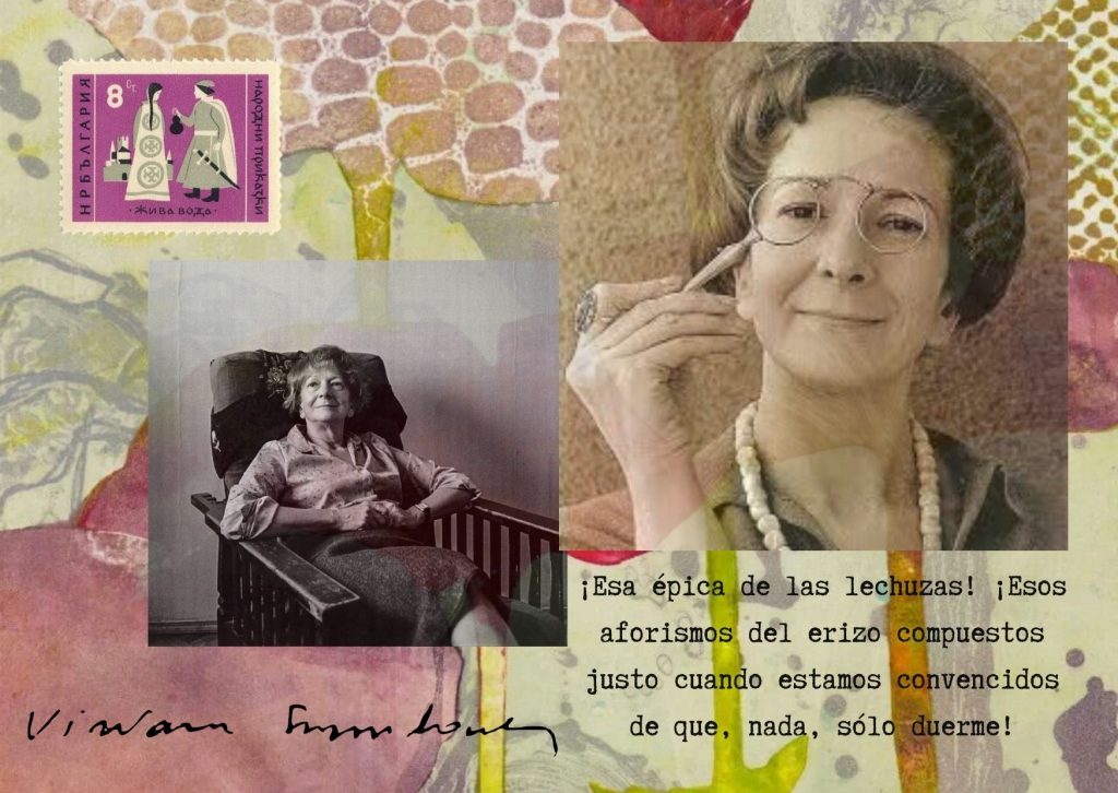 fotografías, cita y firma de la poeta polaca Wisława Szymborska