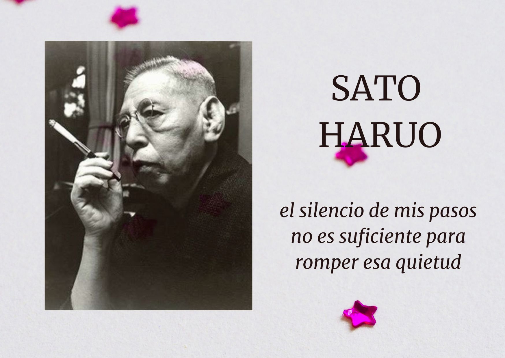 fotografía del escritor japonés Sato Haruo