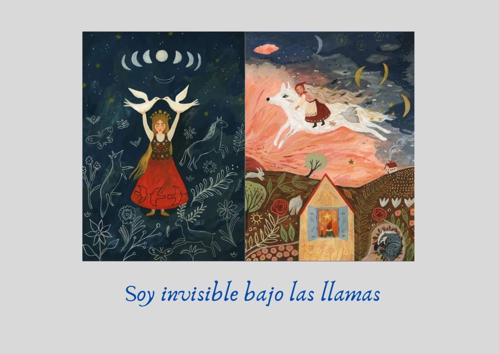 “Walk in moon dust” (izquierda) & “Girl and the wolf” (derecha), de la artista radicada en Bélgica Tijana Lukovich