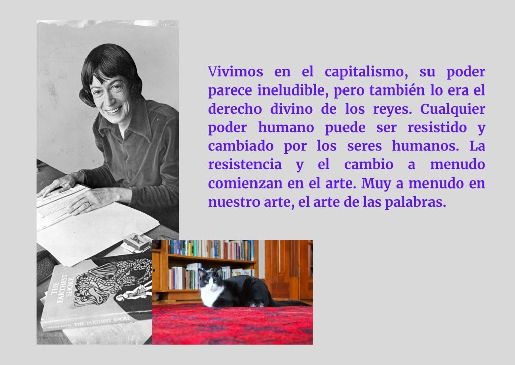 escritora estadounidense Úrsula K. Leguin y su gato Pard